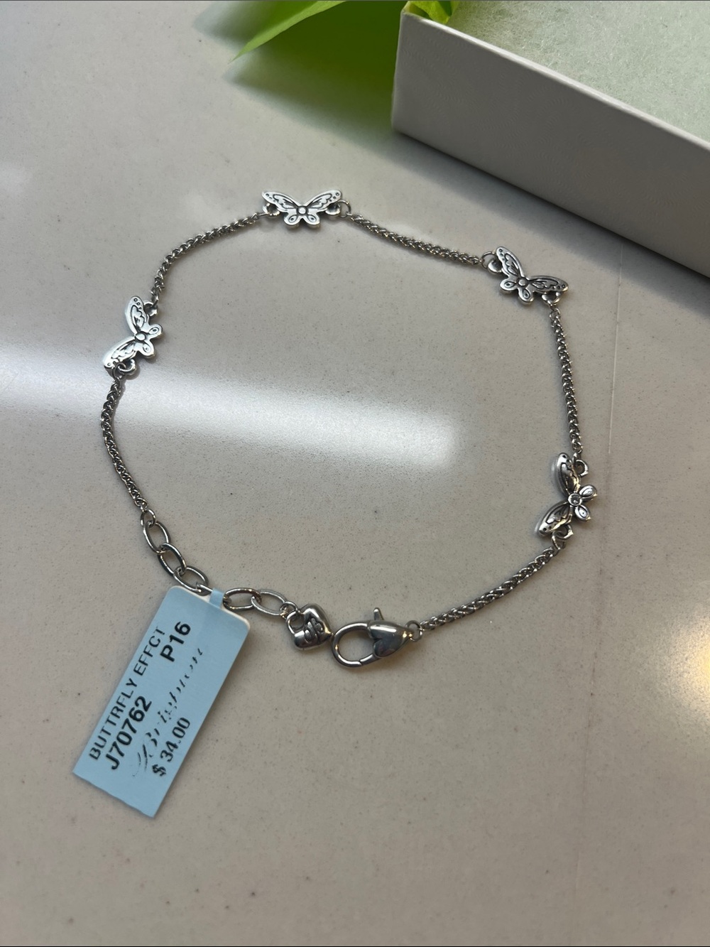 Brighton Silver Butterfly Charm Bracelet NWT